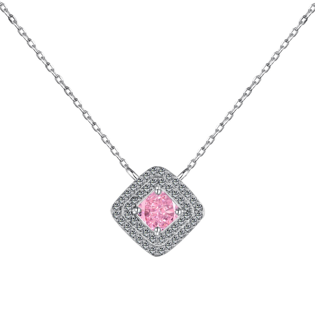[Aura Jewelry]Sparkling Asscher Cut Necklace