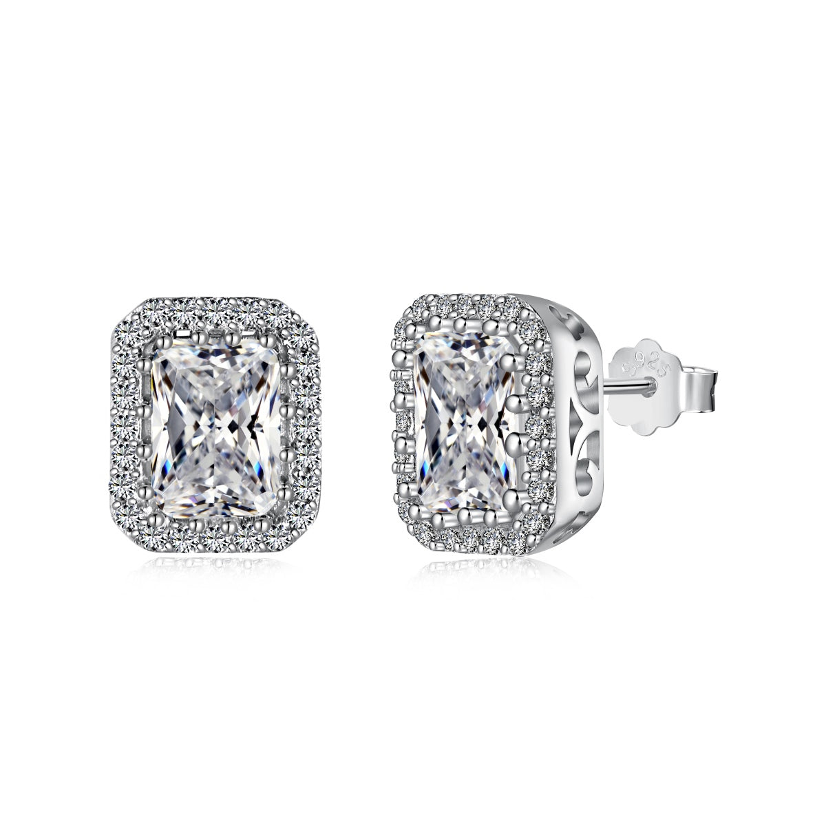 [Aura Jewelry]1.0 Carat Luxurious Dainty Emerald Cut Daily Earrings