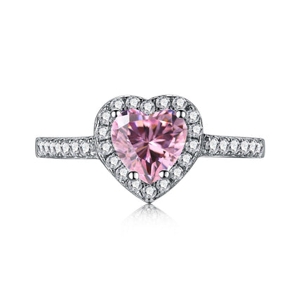 [Aura Jewelry]Eternity Splashy Romantic Heart Shape Lover Ring