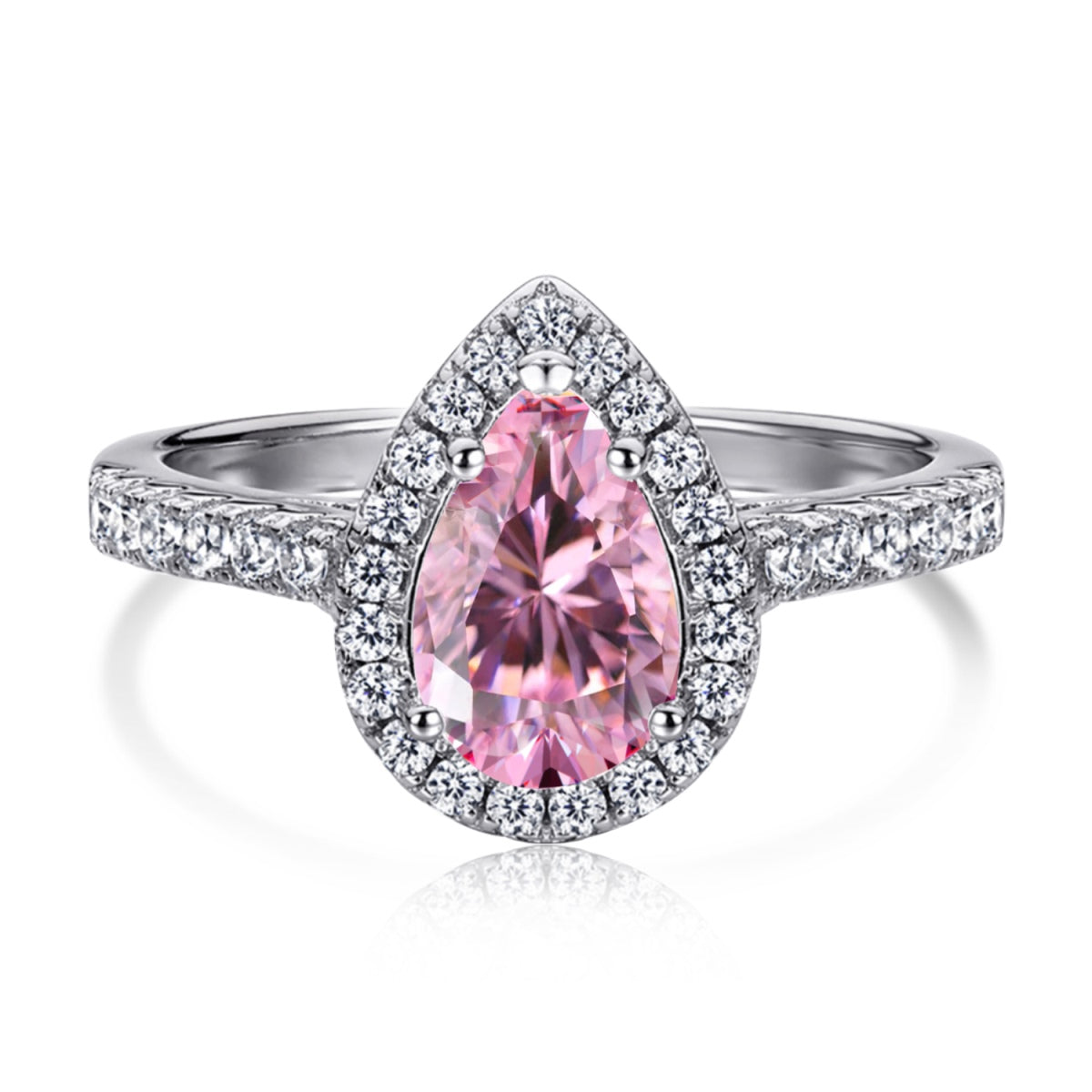 [Aura Jewelry]1.0 Carat Luxurious Resplendent Water Drop Shape Wedding Ring