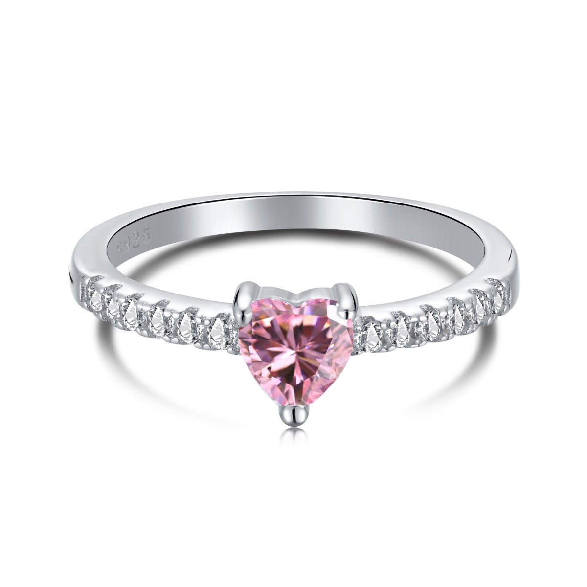 [Aura Jewelry]0.5 Carat CaratEternity Charming Heart Shape Lover Ring
