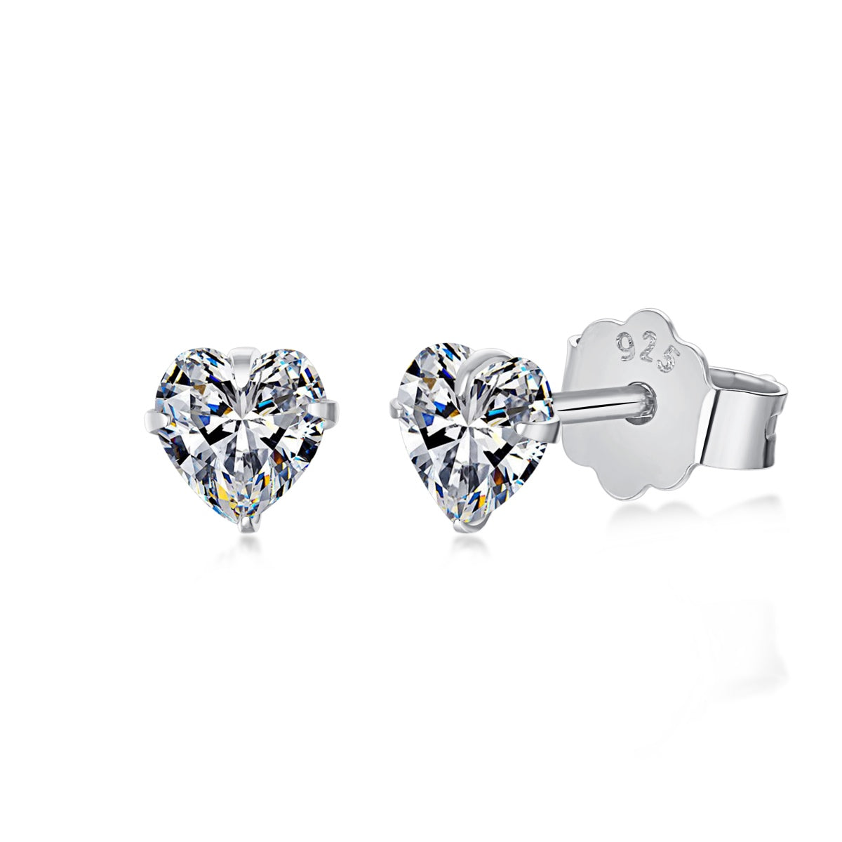 [Aura Jewelry]Sparkling Heart Shaped Simple Earrings