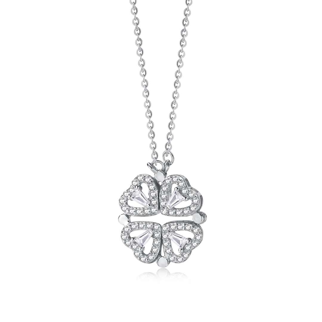 [Aura Jewelry]Ornate Heart Cut Flower Shape Necklace