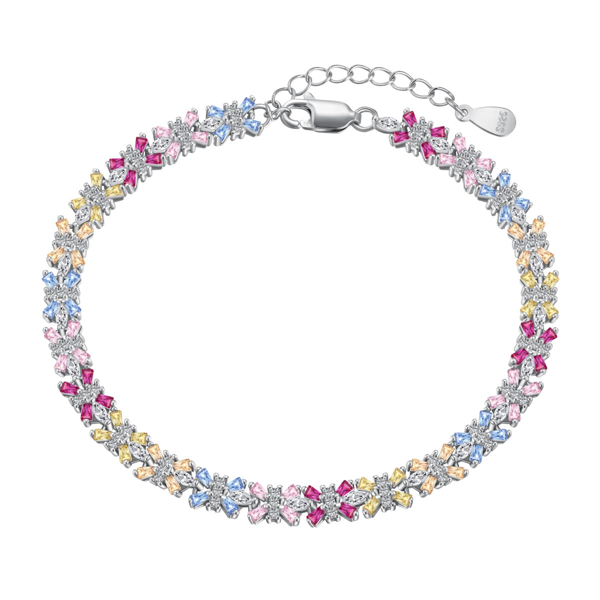 [Aura Jewelry]Radiant Colorful Emerald Cut Party Bracelet