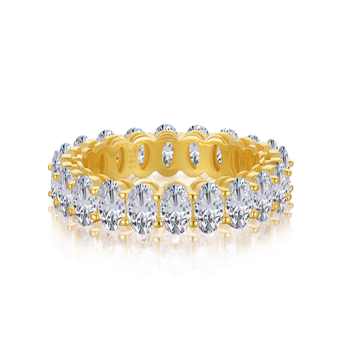 [Aura Jewelry]Ornate Oval Cut Tennis Ring