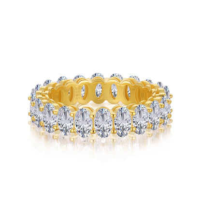 [Aura Jewelry]Ornate Oval Cut Tennis Ring