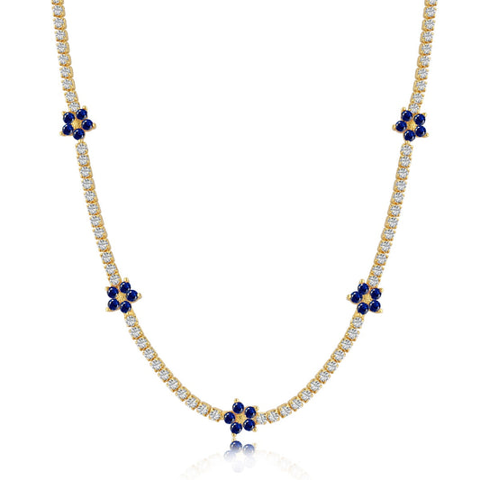 [Aura Jewelry]Luxurious Colorful Flower Tennis Necklace