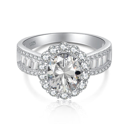 [Aura Jewelry]1.5 Carat Dazzling Charming Oval Cut Banquet Ring