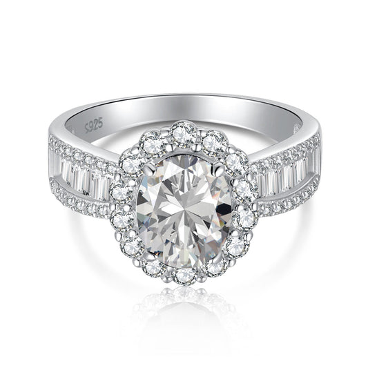 [Aura Jewelry]1.5 Carat Dazzling Charming Oval Cut Banquet Ring