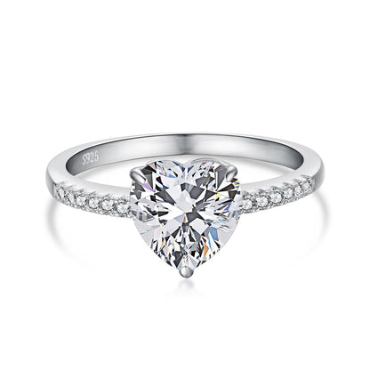 [Aura Jewelry]2.0 Carat Dazzling Lustrous Heart Cut Lover Ring