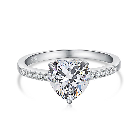 [Aura Jewelry]2.0 Carat Dazzling Lustrous Heart Cut Lover Ring