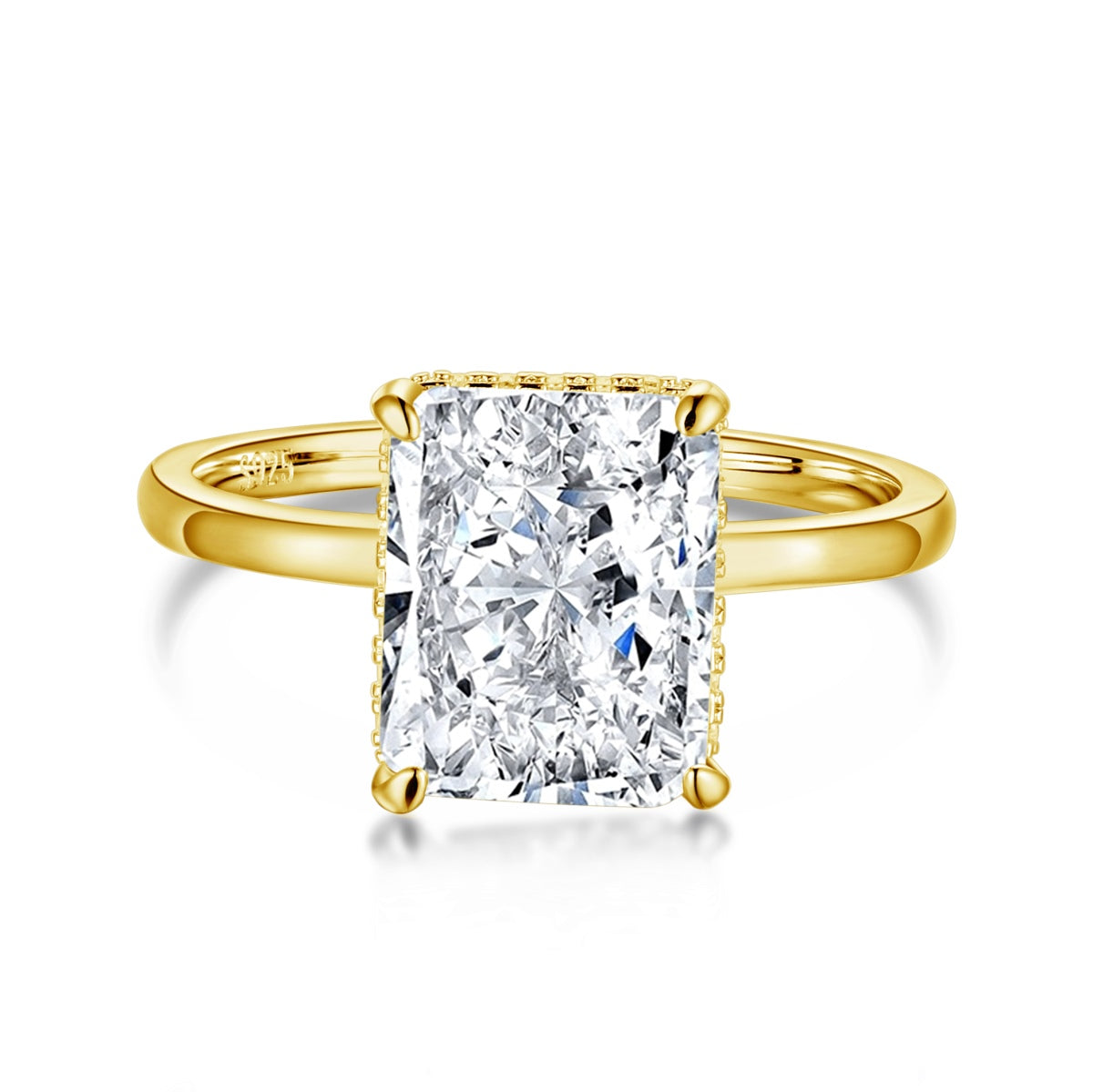 [Aura Jewelry]4.0 Carat Ornate Enchanting Radiand Cut Banquet Ring