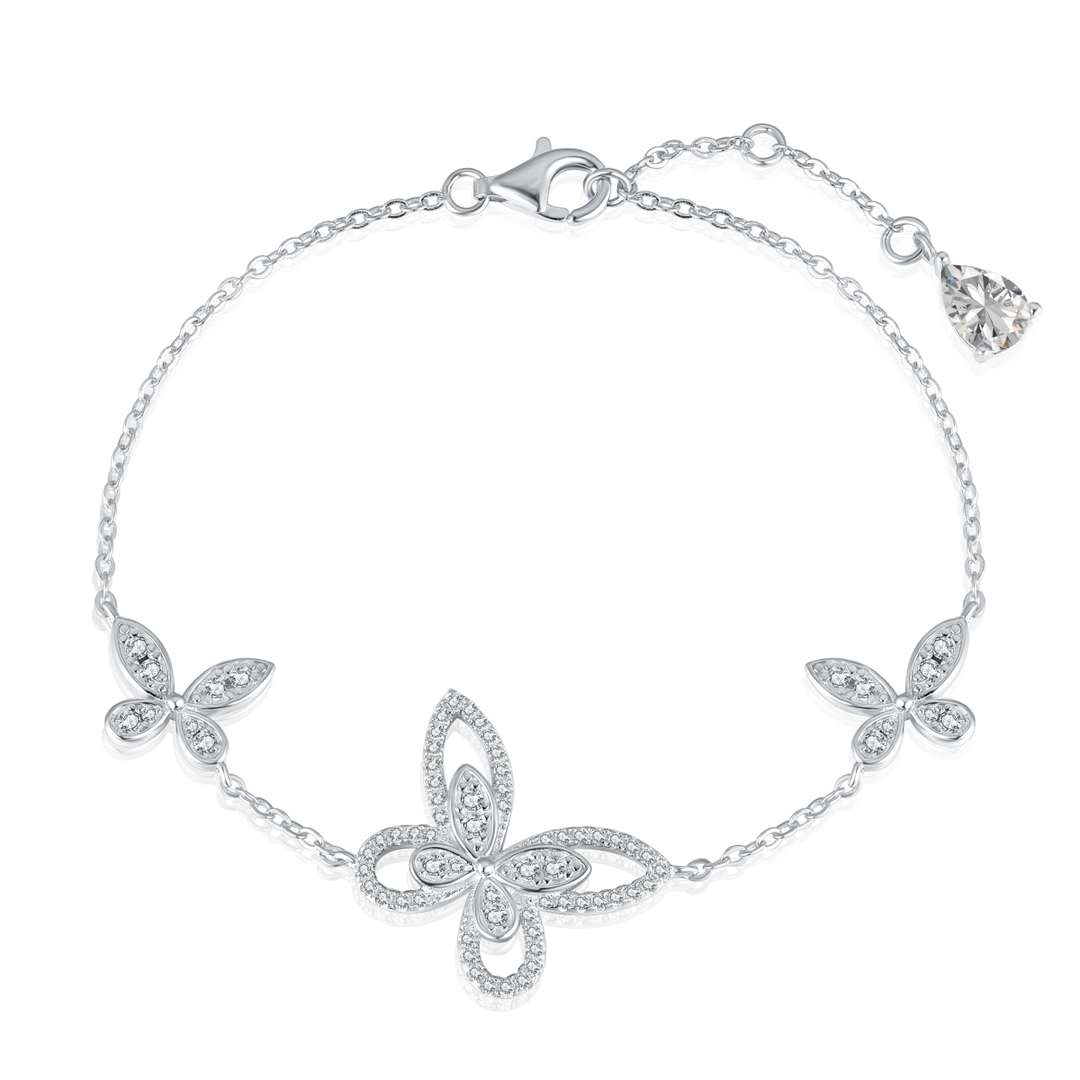 [Aura Jewelry]Delicate Butterfly Pendant Bracelet