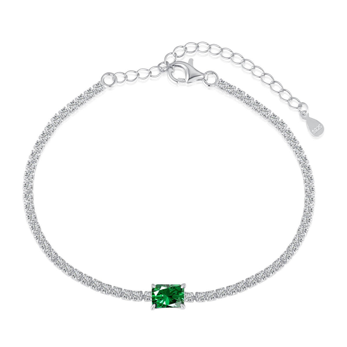 [Aura Jewelry]1.0 Carat Unique Emerald Cut Banquet Bracelet