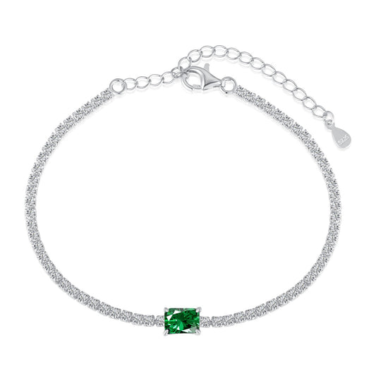 [Aura Jewelry]1.0 Carat Unique Emerald Cut Banquet Bracelet