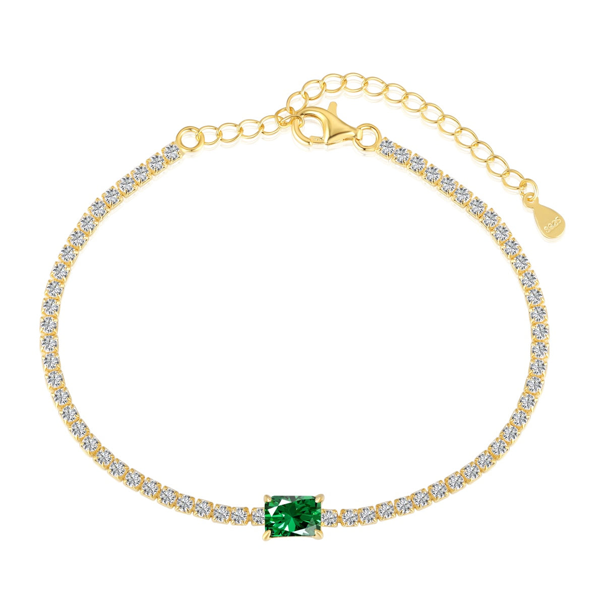 [Aura Jewelry]1.0 Carat Unique Emerald Cut Banquet Bracelet
