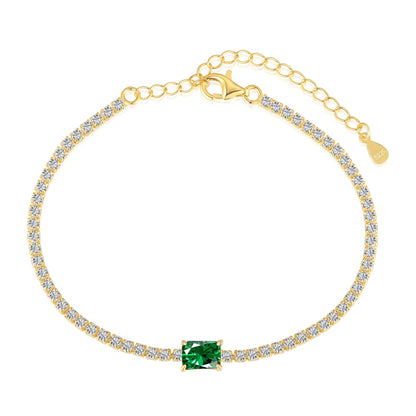 [Aura Jewelry]1.0 Carat Unique Emerald Cut Banquet Bracelet