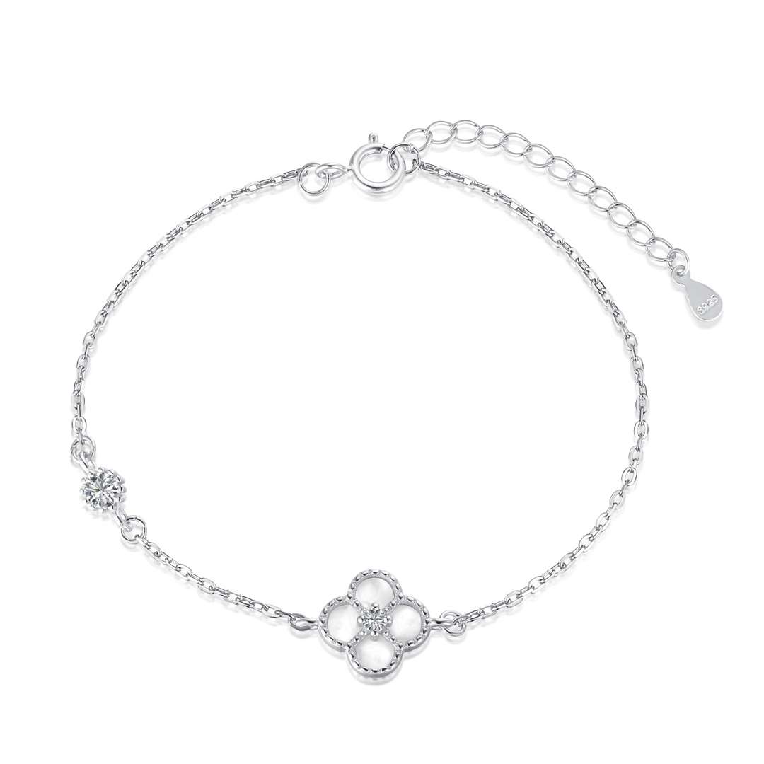 [Aura Jewelry]Delicate Four Leaf Clover Bracelet