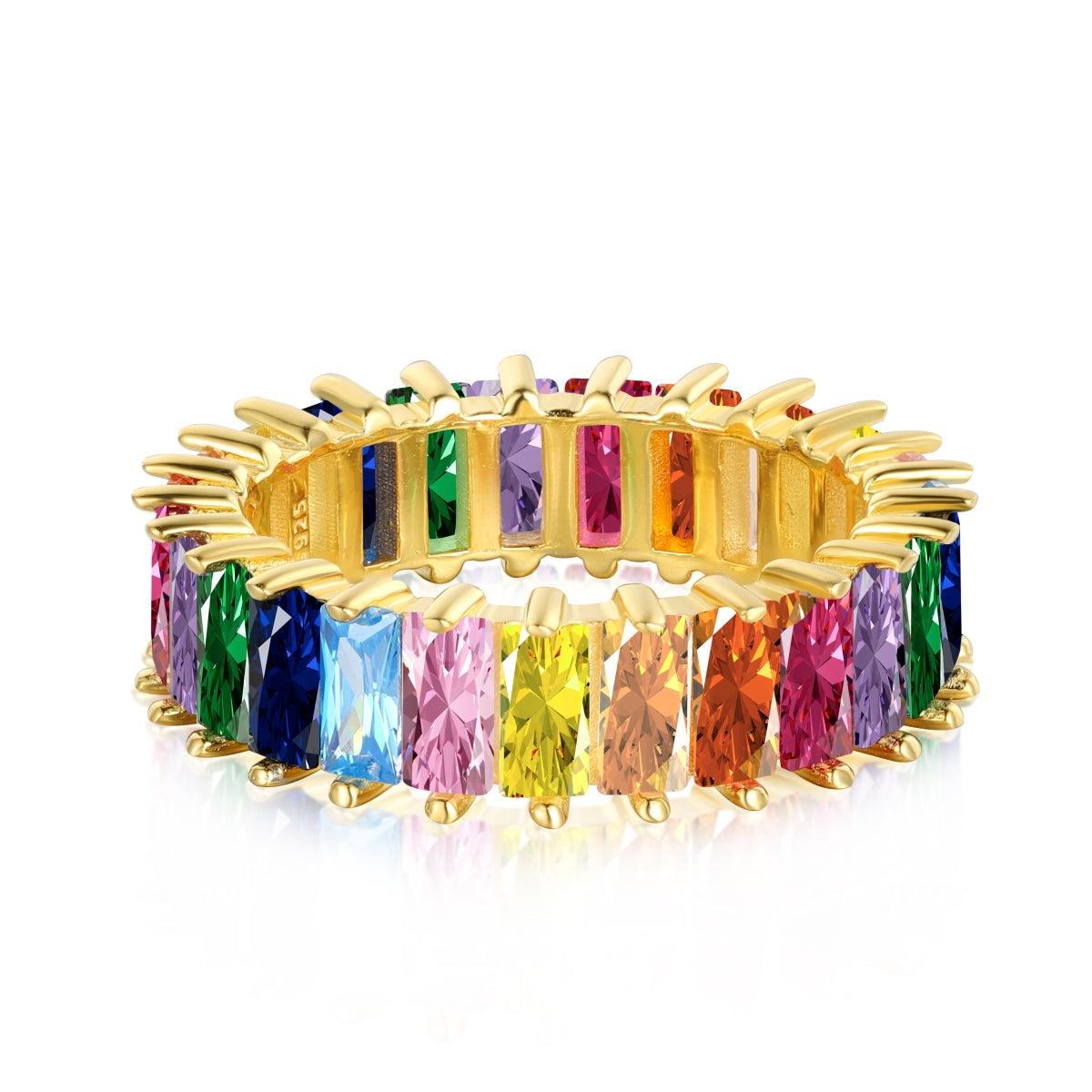 [Aura Jewelry]Unique Colorful Radiant Cut RIng