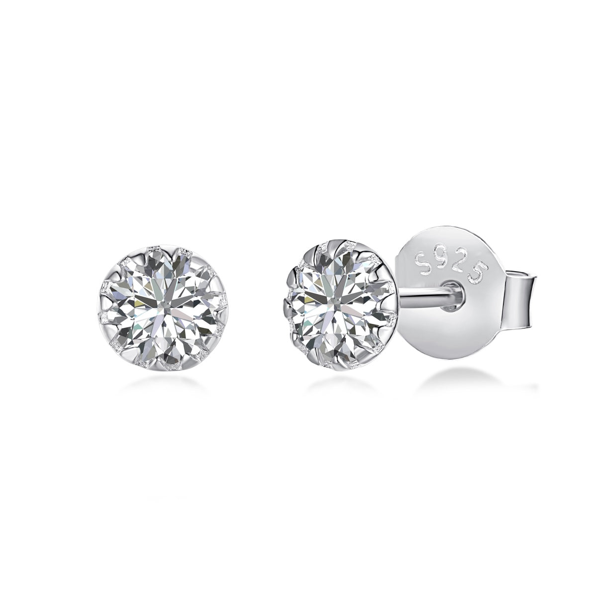 [Aura Jewelry]Sparkling Colorful Round Shape Earrings
