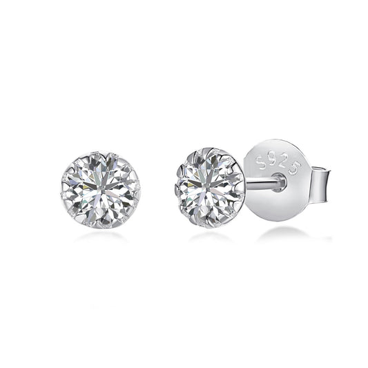 [Aura Jewelry]Sparkling Colorful Round Shape Earrings
