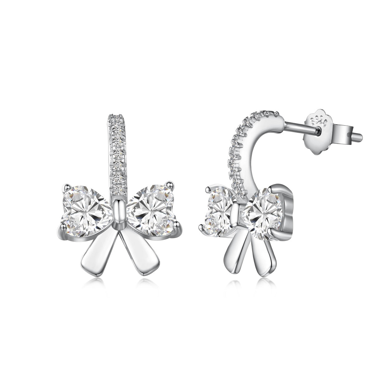 [Aura Jewelry]Exquisite Earrings With Heart-Shaped Bow Design