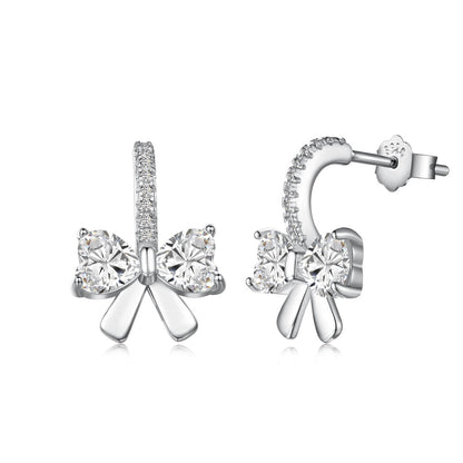 [Aura Jewelry]Exquisite Earrings With Heart-Shaped Bow Design