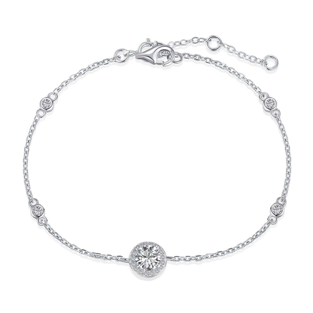 [Aura Jewelry]Dazzling Round Cut Shape Bracelet