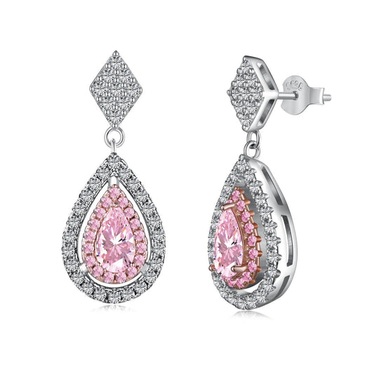 [Aura Jewelry]Ornate Delicate Water Drop Shape Banquet Earrings
