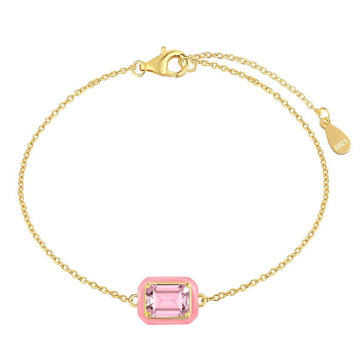 [Aura Jewelry]2.0 Carat Sparkling Colorful Emerald Cut Daily Bracelet