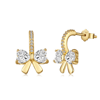 [Aura Jewelry]Exquisite Earrings With Heart-Shaped Bow Design