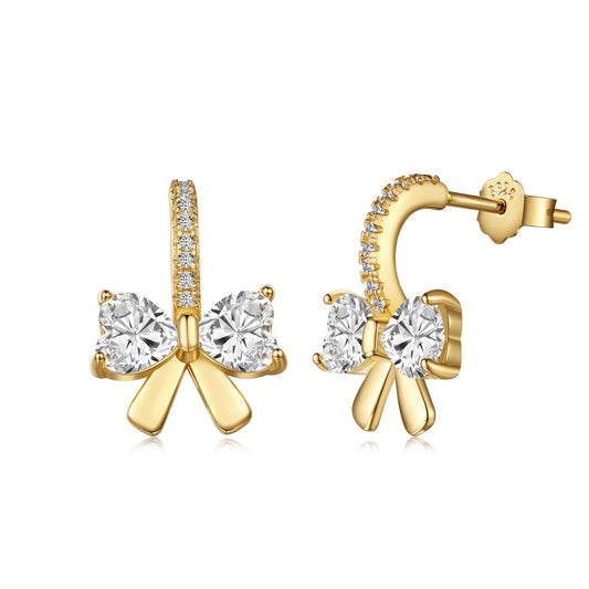 [Aura Jewelry]Exquisite Earrings With Heart-Shaped Bow Design