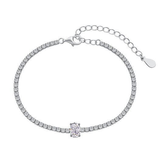 [Aura Jewelry]0.75 Carat Exquisite Oval Cut Daily Bracelet