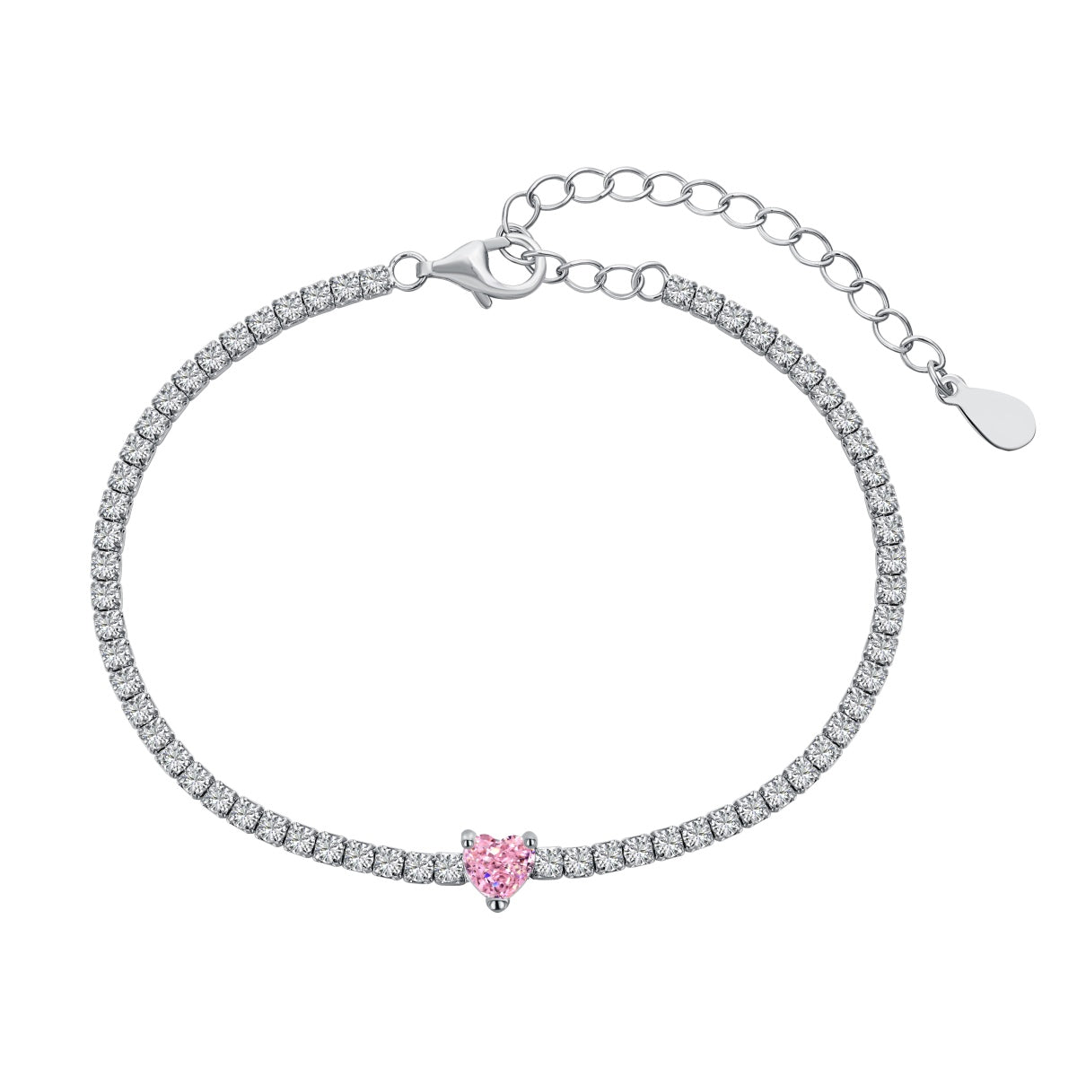 [Aura Jewelry]0.5 Carat Elegant Romantic Heart Shape Lover Bracelet