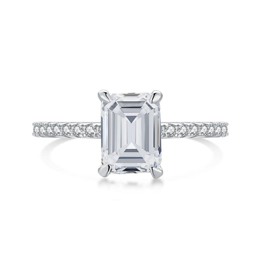 [Aura Jewelry]2.0 Carat Scintillating Ornate Radiant Cut Party Ring