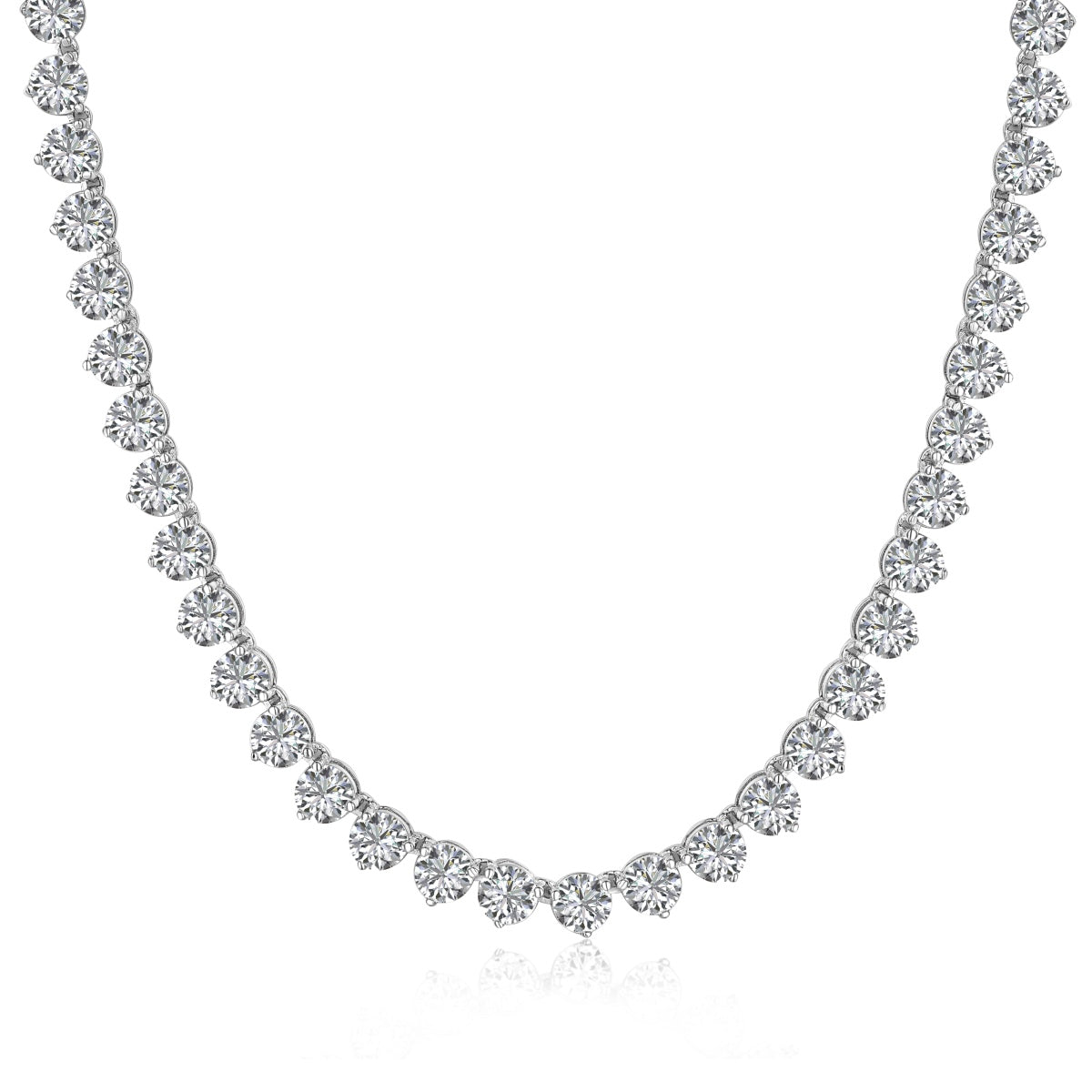 [Aura Jewelry]Ornate Heart Cut Tennis Necklace