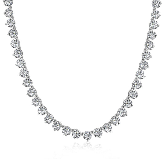 [Aura Jewelry]Ornate Heart Cut Tennis Necklace