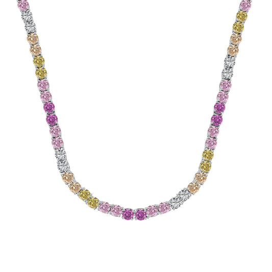 [Aura Jewelry]Delicate Colorful Tennis Necklace