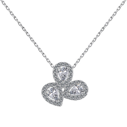 [Aura Jewelry]Elegant Flower Shape Pear Cut Necklace