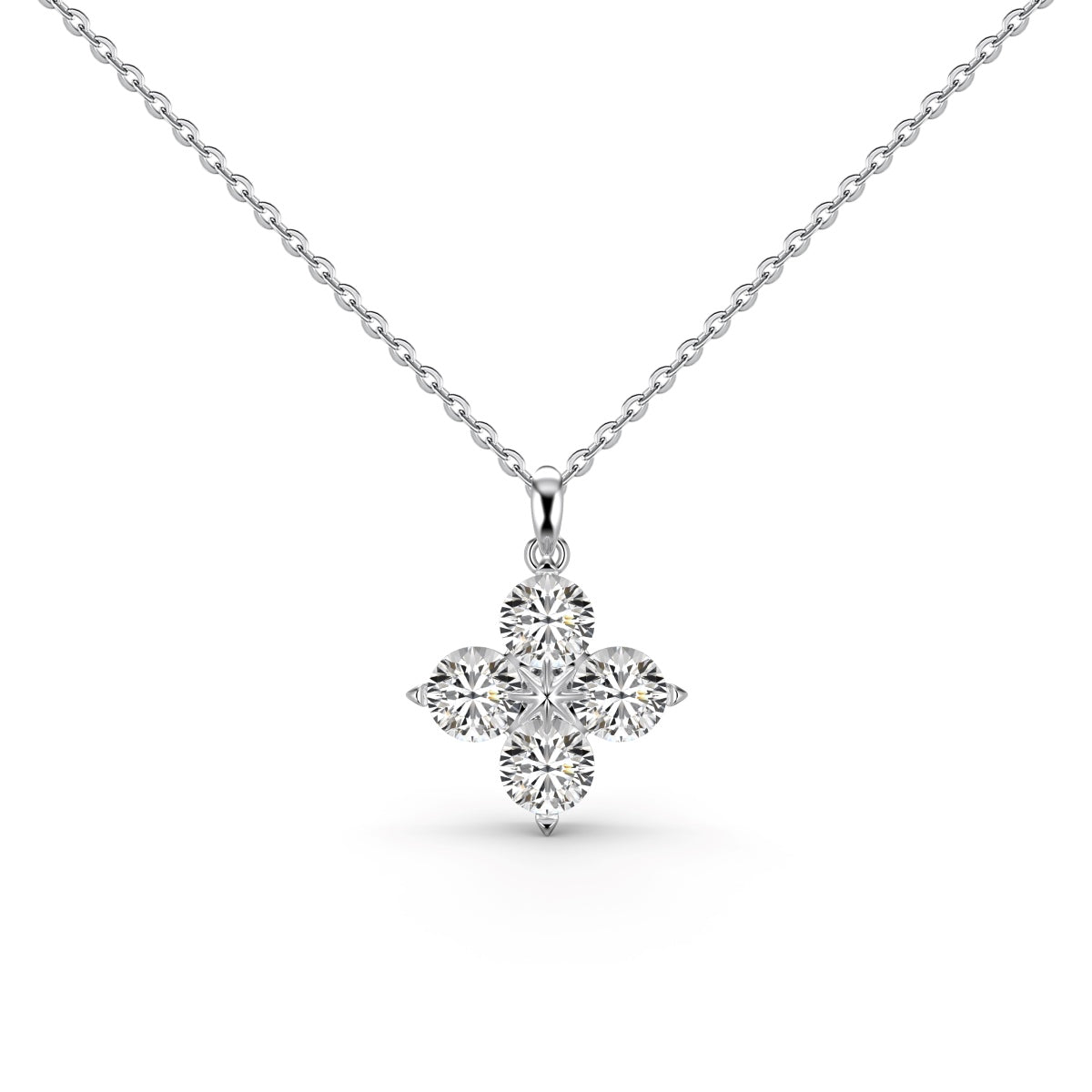 [Aura Jewelry]Four-Leaf Clover And Eight-Pointed Star Necklace