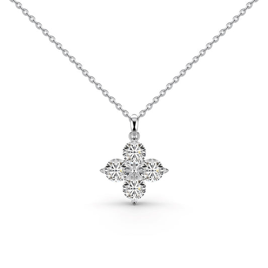 [Aura Jewelry]Four-Leaf Clover And Eight-Pointed Star Necklace
