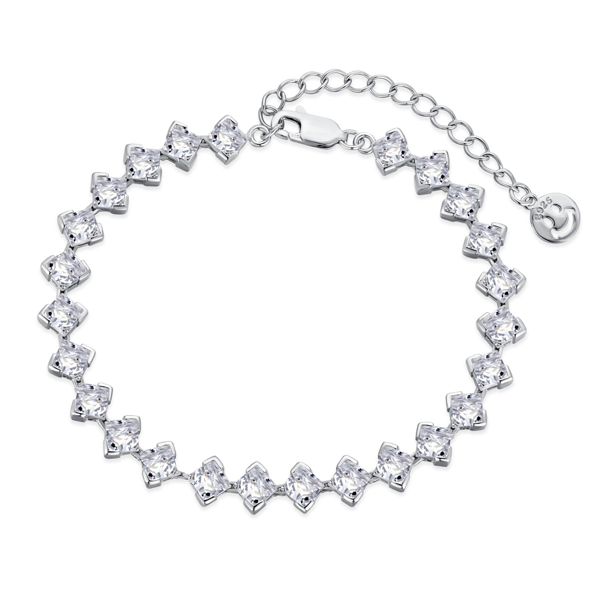 [Aura Jewelry]0.5 Carat Ornate Princess Cut Daily Bracelet