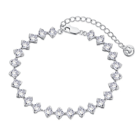 [Aura Jewelry]0.5 Carat Ornate Princess Cut Daily Bracelet