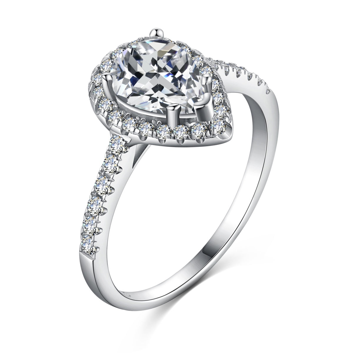 [Aura Jewelry]1.0 Carat Luxurious Resplendent Water Drop Shape Wedding Ring