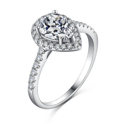 [Aura Jewelry]1.0 Carat Luxurious Resplendent Water Drop Shape Wedding Ring
