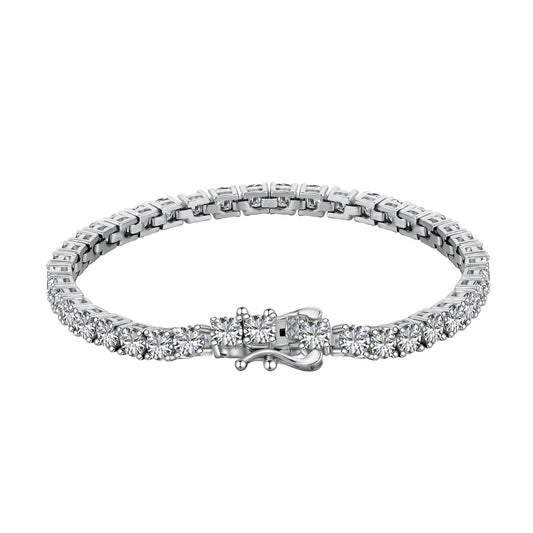 [Aura Jewelry]Luxurious Ornate Round Cut Tennis Bracelet