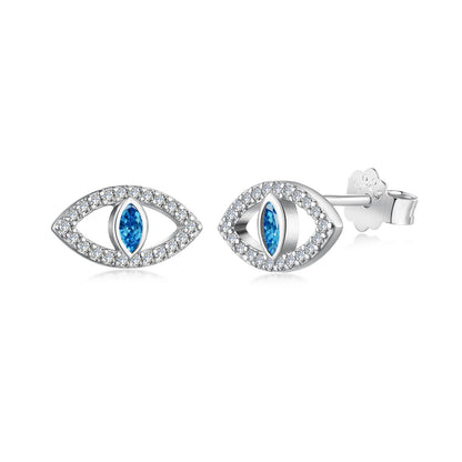 [Aura Jewelry]Blue Devil Eyes Hollow Stud Earrings
