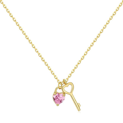 [Aura Jewelry]Unique Heart Shape Key Pendent Necklace