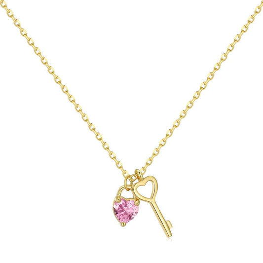 [Aura Jewelry]Unique Heart Shape Key Pendent Necklace