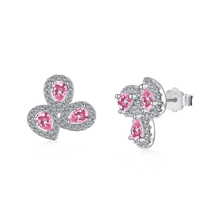 [Aura Jewelry]Ornate Flower Shape Pear Cut Lover Earrings